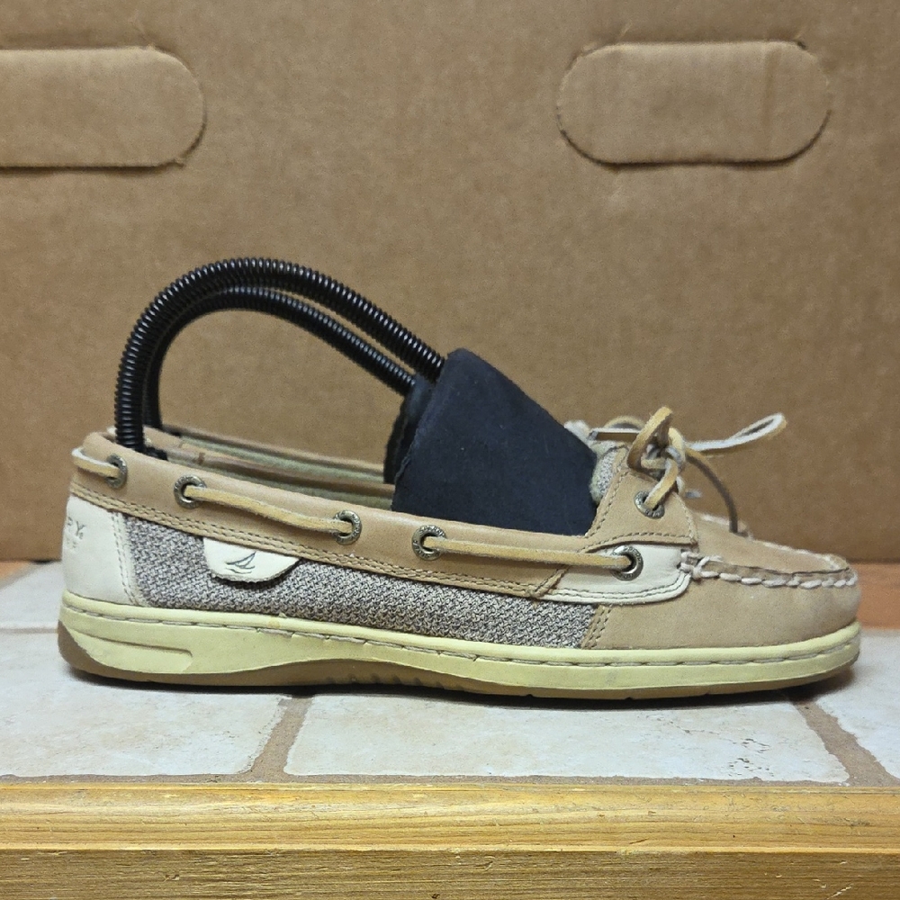 Sperry Tan and Cream Boat Shoes